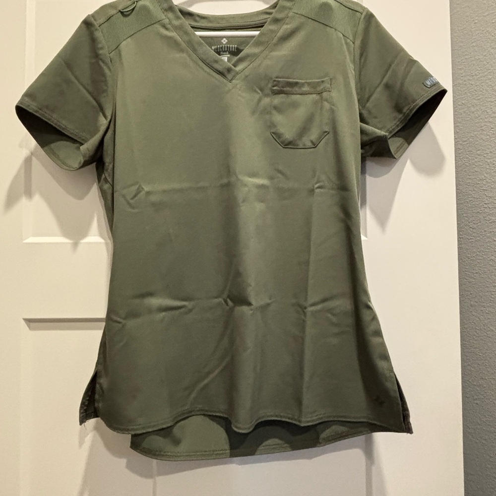 Olive Green V-Neck Women's Top and Joggers
